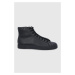 Kožené boty Emporio Armani černá barva