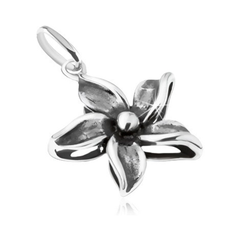 Ozdobně patinovaný přívěsek ve tvaru květu, stříbro 925 Šperky eshop