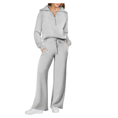 Dámská sportovní souprava – mikina na zip + zvonové kalhoty