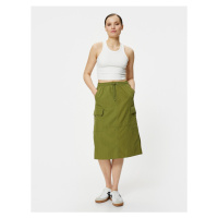 Koton Parachute Skirt with Cargo Pocket Elastic Waist with Stopper