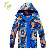 Chlapecká podzimní bunda, zateplená KUGO B2859, modrá / oranžová Barva: Modrá