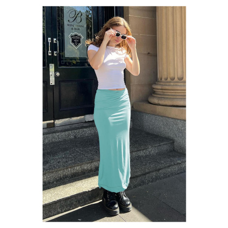 Madmext Blue Maxi Basic Skirt