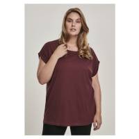 Dámské tričko krátký rukáv // Urban Classics Ladies Extended Shoulder Tee redwine