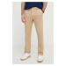 Kalhoty Pepe Jeans SLIM CHINO pánské, béžová barva, přiléhavé, PM211655