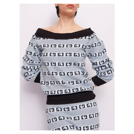 GAUDI Jacquard Logo Blue svetr Gaudí