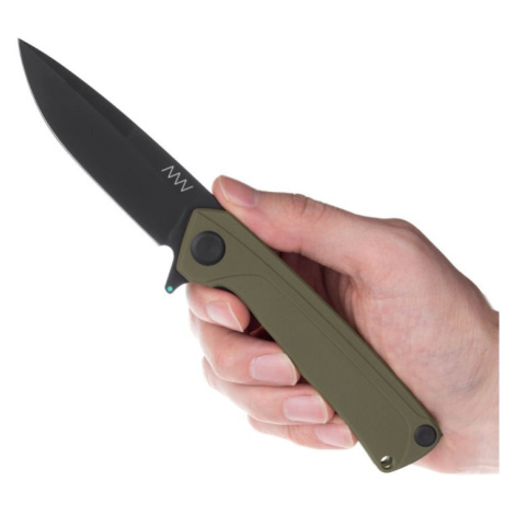 Zavírací nůž ANV® Z100 G10 Liner Lock – Olive Green rukojeť, černá čepel - DLC