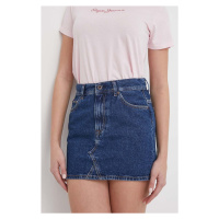 Džínová sukně Pepe Jeans MINI SKIRT MW tmavomodrá barva, mini, PL901123HT2