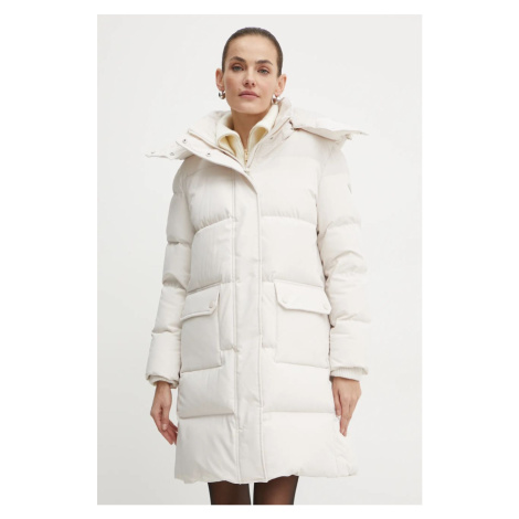Péřová bunda Guess BELKISA dámská, béžová barva, zimní, W4BL0B WGJR2