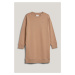 ŠATY GANT REL SHIELD C-NECK SWEAT DRESS CARAMEL BEIGE