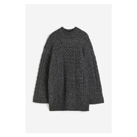 H & M - Oversized svetr's copánkovým vzorem - šedá H&M