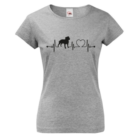 Dámské tričko pro milovníky psů s potiskem Pitbulla - dárek pro pejskaře BezvaTriko