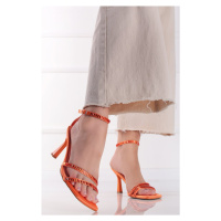 Oranžové sandály na tenkém podpatku Mathilde