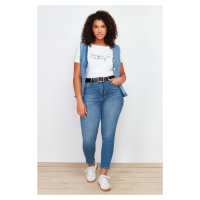 Trendyol Curve Dark Blue Super High Waist Skinny Jeans