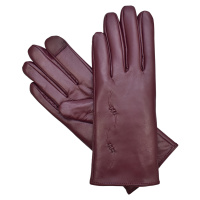 Semiline Dámské kožené antibakteriální rukavice P8205-3 Crimson