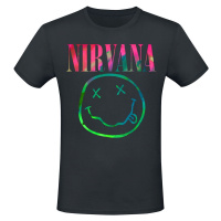 Nirvana Smiley Rainbow Tričko černá