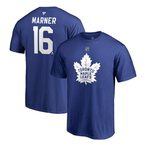 Toronto Maple Leafs pánské tričko blue #16 Mitch Marner Stack Logo Name & Number Fanatics