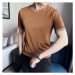 Pletené tričko s kontrastními manžetami a límcem
