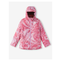 Růžová holčičí vzorovaná softshellová bunda Reima