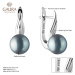 Gaura Pearls Stříbrné náušnice s černou řiční perlou Grace, stříbro 925/1000 SK21224EL/B Černá
