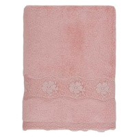 Soft Cotton Ručník Stella s krajkou 50 × 100 cm, růžová rose