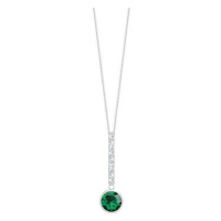 Preciosa Stříbrný přívěsek s řetízkem Lucea s kubickou zirkonií Preciosa, emerald