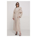 Vlněný kabát Calvin Klein šedá barva, přechodný, oversize, K20K206746