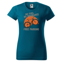 DOBRÝ TRIKO Dámské tričko s potiskem Free parking Barva: Petrolejová