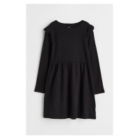 H & M - Šaty z žebrovaného žerzeje - černá