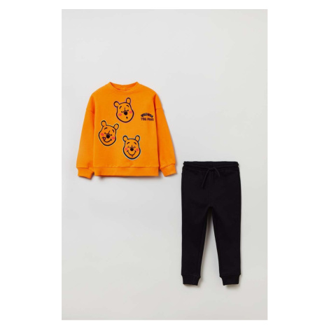Dětská bavlněná tepláková souprava OVS oranžová barva