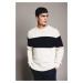 DEFACTO Standard Fit Striped Crew Neck Sweater