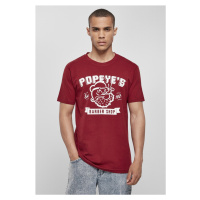 Pánské tričko krátký rukáv // Merchcode Popeye Barber Shop Tee burgundy