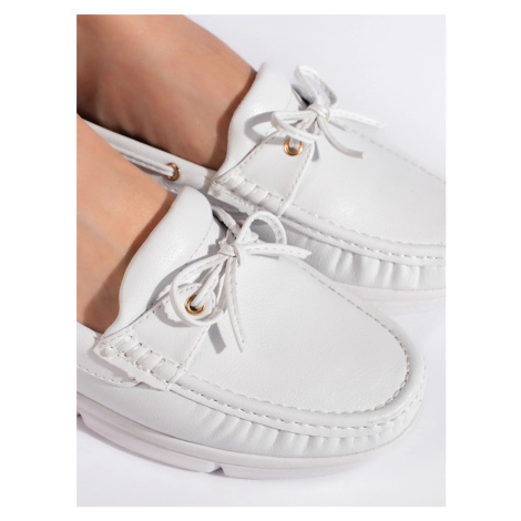 Goodin Designové bílé dámské mokasíny bez podpatku