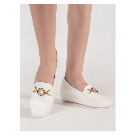 Goodin Trendy mokasíny bílé dámské na klínku