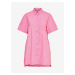 Růžové dámské košilové oversize šaty ONLY Winni