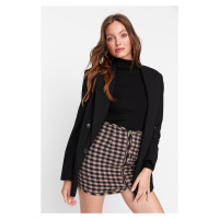 Trendyol Beige Weave Zippered Mini Skirt