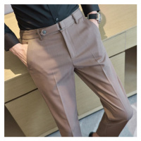 Kvalitní pánské kalhoty slim s opaskem formal wear