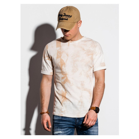 Ombre Clothing Jedinečné tričko v béžové barvě S1219