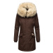 Dámská zimní bunda s kapucí a kožíškem Cristal Navahoo - DARK CHOCO
