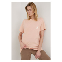 Bavlněné tričko Kangol růžová barva, KLEU006.D-115