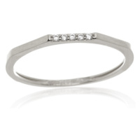Dámský prsten z bílého zlata se zirkony PR0602F + DÁREK ZDARMA