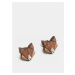 Hnědé dřevěné náušnice BeWooden Fox Earrings