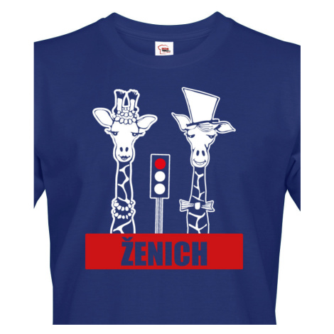 Pánské tričko pro ženicha s žirafami na rozlučku se svobodou BezvaTriko