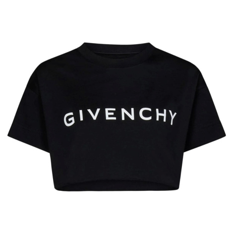 GIVENCHY Logo Black crop tričko