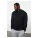 Trendyol Black Plus Size Crew Neck Oversize/Wide Cut Fleece Inside/Warm Sweatshirt