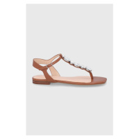 Kožené sandály Guess Sefora dámské, hnědá barva