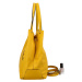 Dámská kožená kabelka přes rameno žlutá - ItalY Evelyn žlutá
