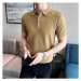 Pánská texturovaná košile knit polo Fashion Slim