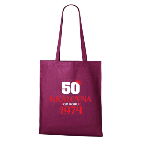 DOBRÝ TRIKO Bavlněná taška s potiskem 50 let královna Barva: Fuchsiová