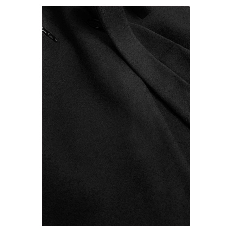 Klasický černý dámský kabát s přídavkem vlny (2715) ROSSE LINE