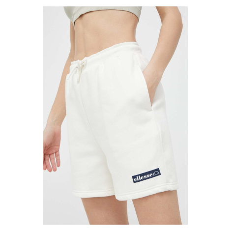 Kraťasy Ellesse dámské, béžová barva, hladké, high waist